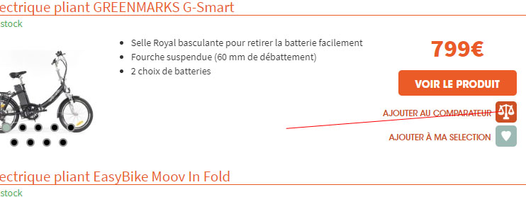 Ajouter un vlo lectrique au comparateur